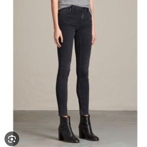 AllSaints Black Womens Pipe Skinny